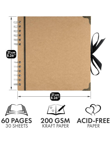 Álbum de Recortes Bstorify 60 Páginas 20.32x20.32cm Marrón