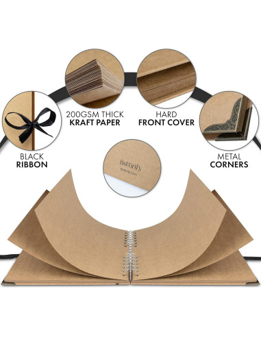 Álbum de Recortes Bstorify 60 Páginas 20.32x20.32cm Marrón