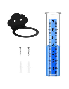 Pluviómetro Exterior Timenued 7" (17.78 cm) con Soporte Acero Inoxidable
