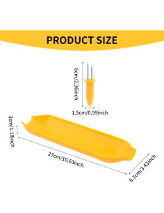 Juego de Platos y Sujetadores de Mazorcas de Maíz CALIDAKA - 30 Piezas 2