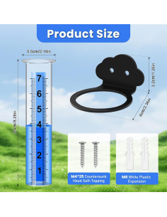 Pluviómetro Exterior Timenued 7" (17.78 cm) con Soporte Acero Inoxidable 2