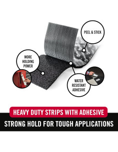 Cinta Adhesiva VELCRO Alta Resistencia 10.16x5.08 cm Negra 2