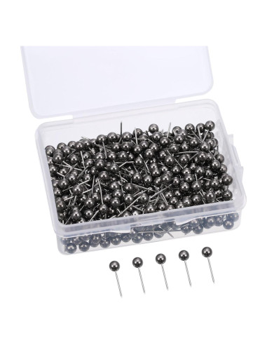 Chinchetas de Mapa EBOOT 400 Piezas Negro Metálico Retro