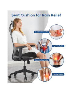 Cojín de Silla de Oficina Feagar C18 Espuma Viscoelástica 49.7x39.9cm 2