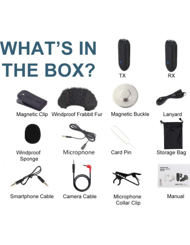 Micrófono Lavalier Inalámbrico LENSGO 318C UHF 20 Canales