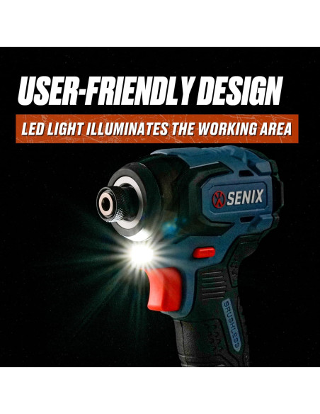Destornillador de Impacto SENIX X2 20V Inalámbrico 4 Velocidades