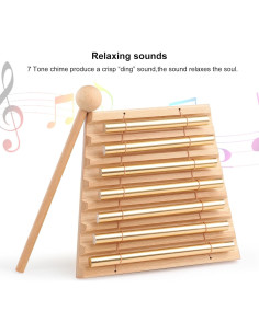 Campana de Meditación BGMUSER 7 Tonos Aluminio y Madera 2