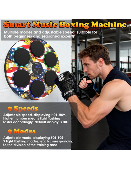 Máquina de Boxeo Musical SHUBOLE PW-030 con Guantes y LED