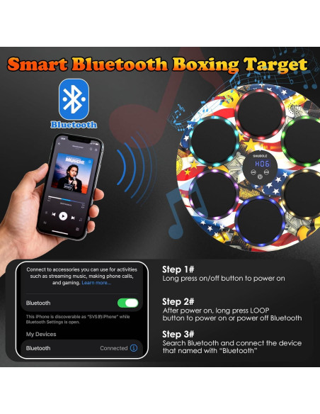 Máquina de Boxeo Musical SHUBOLE PW-030 con Guantes y LED