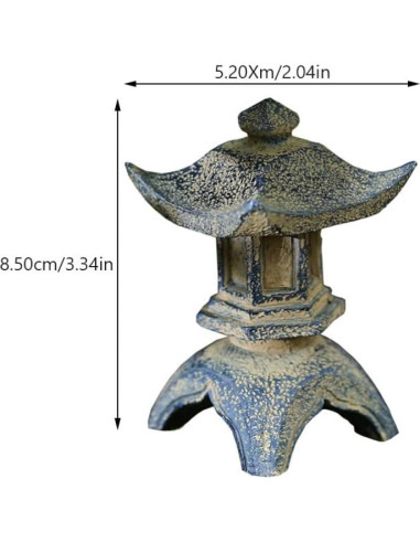 Estatua Pagoda Miniatura Yardwe 8.5x5.2cm Jardín Zen