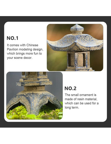 Estatua Pagoda Miniatura Yardwe 8.5x5.2cm Jardín Zen