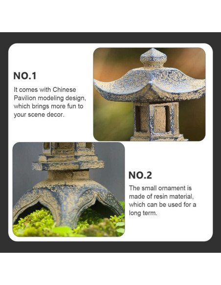 Estatua Pagoda Miniatura Yardwe 8.5x5.2cm Jardín Zen