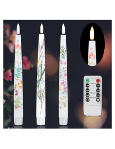 Velas LED Sin Llama AFINETH Primavera 24.4 cm Control Remoto