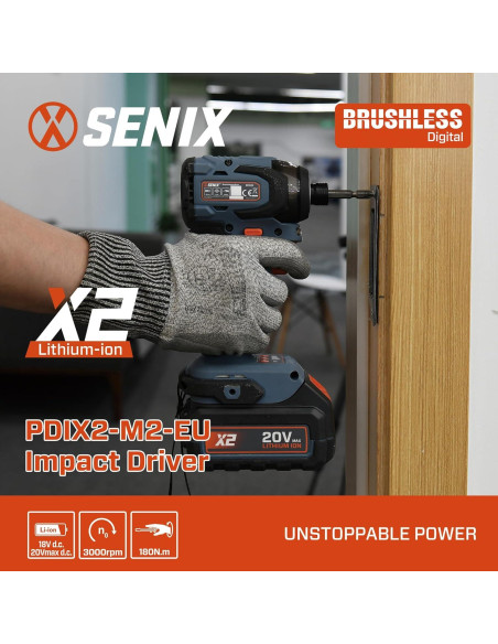 Destornillador de Impacto SENIX X2 20V Inalámbrico 4 Velocidades