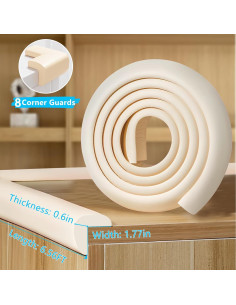 Protector de Esquinas y Bordes ZOMPAGO - 1 Rollo + 8 Piezas 2