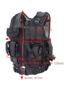 Chaleco Táctico vAv YAKEDA Ajustable Nylon Marrón Adulto 2