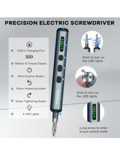 Mini Destornillador Eléctrico Stawockee 68 en 1 Recargable 2