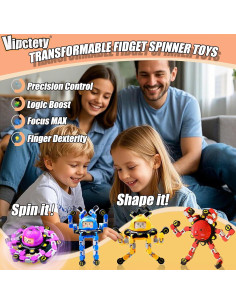 12 Piezas Spinners Antiestrés Transformables Vipctery - Juguetes Sensoriales 2