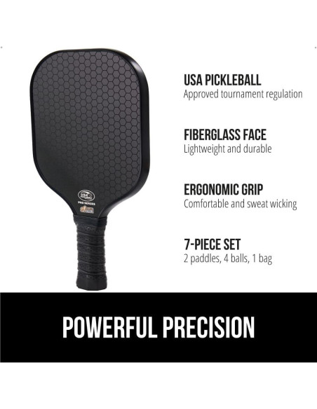 Conjunto de Pickleball GORILLA GRIP 2 Palas y 4 Pelotas