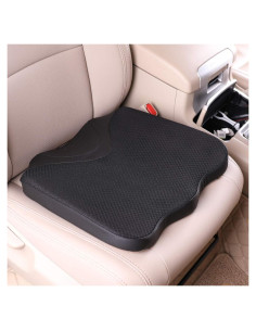 Cojín de Asiento de Coche KINGLETING Espuma Viscoelástica Negro