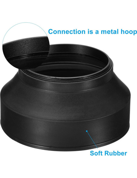 Capucha de Lente PATIKIL 72mm Goma Anti-Reflexión