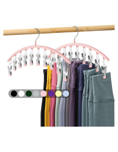 Organizador de Leggings Volnamal Rosa 2 Piezas con 10 Clips