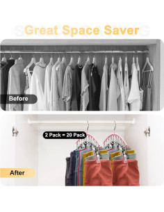 Organizador de Leggings Volnamal Rosa 2 Piezas con 10 Clips 2