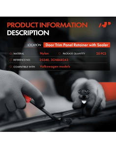 20 Clips Sujetadores A-Premium para Puerta Volkswagen GTI Golf R 2