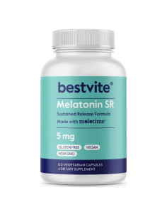 Melatonina SR 5mg Bestvite - 120 Cápsulas Vegetarianas - Vegano
