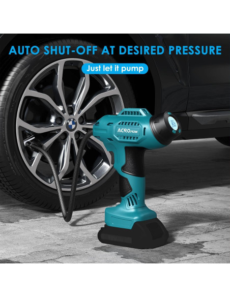 Inflador de Neumáticos ACROPOW 18V Inalámbrico Digital
