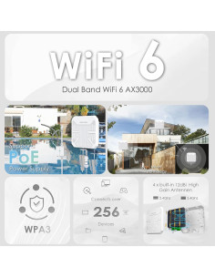 Extensor WiFi 6 Exterior WAVLINK AX3000 Doble Banda IP67 2