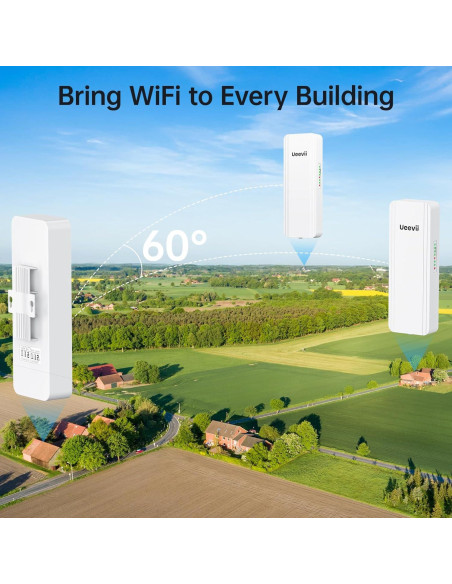 Kit Puente Inalámbrico UeeVii CPE5824 2.4G 5.8G 5KM IP65