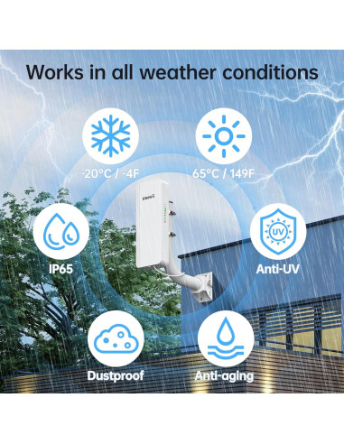 Kit Puente Inalámbrico UeeVii CPE5824 2.4G 5.8G 5KM IP65