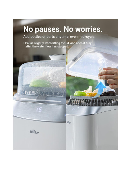 Lavadora de Biberones Bear Pro QXJ-C05F3 - 4 en 1 con 90 Tabletas