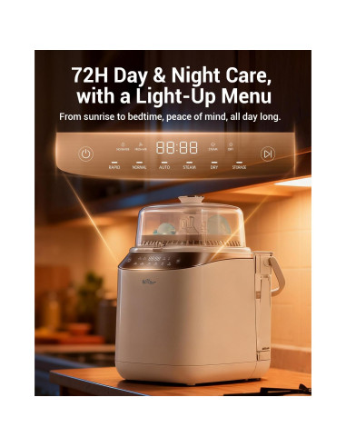 Lavadora de Biberones Bear Pro QXJ-C05F3 - 4 en 1 con 90 Tabletas