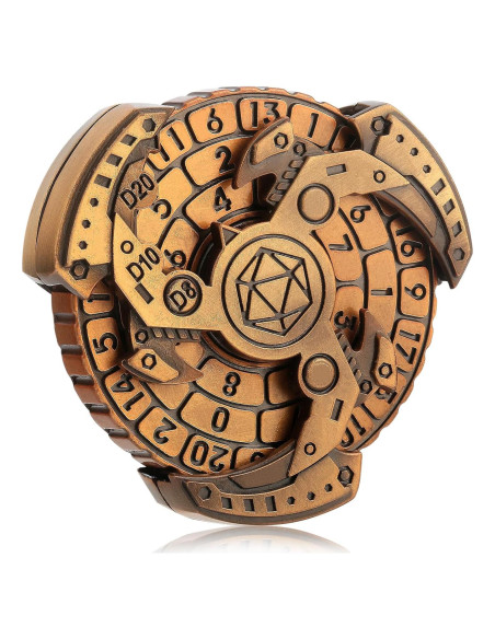 Dados Metálicos Ruleta 7 en 1 DNDND con Caja Regalo - Latón