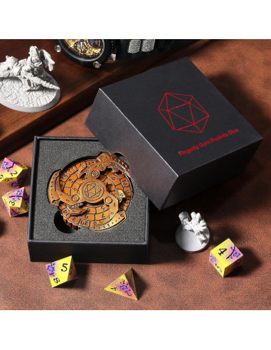 Dados Metálicos Ruleta 7 en 1 DNDND con Caja Regalo - Latón