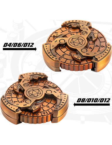 Dados Metálicos Ruleta 7 en 1 DNDND con Caja Regalo - Latón