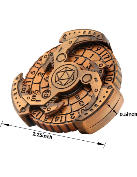 Dados Metálicos Ruleta 7 en 1 DNDND con Caja Regalo - Latón