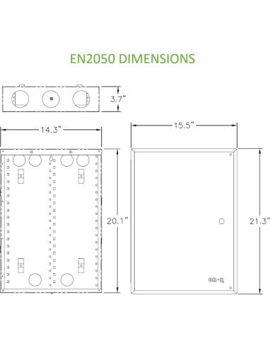 Enclosure Metálico 20" On-Q con Tapa Plegable y Cerradura