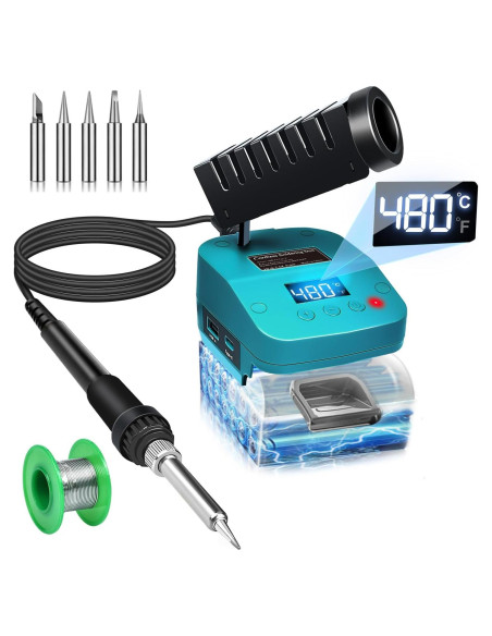 Soldador a Batería Edtran 60W LCD 18V Portátil Ajustable