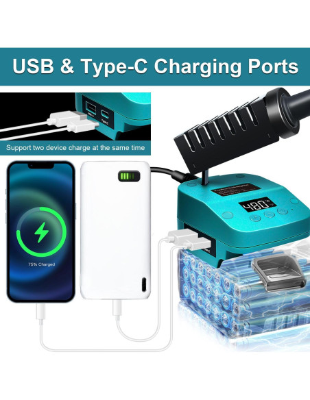 Soldador a Batería Edtran 60W LCD 18V Portátil Ajustable