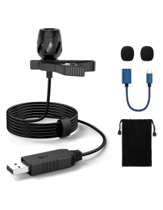 Micrófono Lavalier USB KMAG 2.5m Omnidireccional para PC