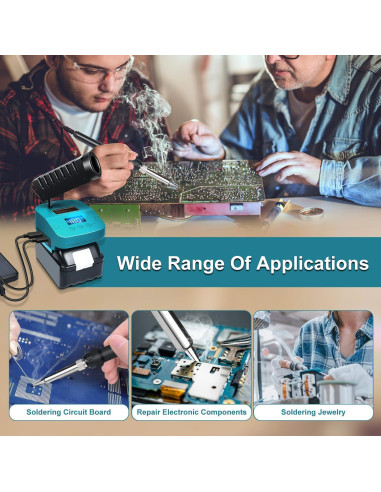 Soldador a Batería Edtran 60W LCD 18V Portátil Ajustable