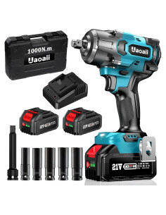 Llave de impacto Uaoaii IW800 1000N.m 2 Baterías 4.0Ah