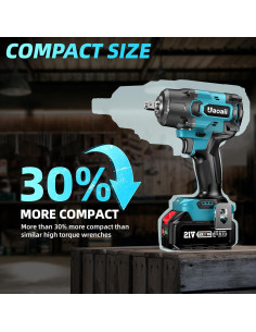 Llave de impacto Uaoaii IW800 1000N.m 2 Baterías 4.0Ah 2