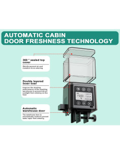 Comedero Automático para Peces ZWJBSGY 320ml Sellado Negro 2