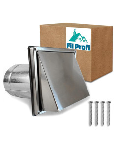 Cubierta de Ventilación de Pared FILPROFI 10.16 cm Acero Inoxidable