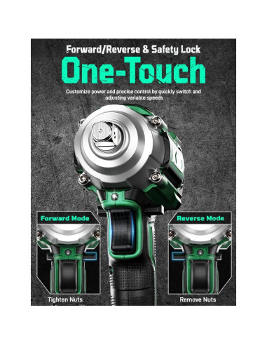 Llave de Impacto Inalámbrica KIMO 1/2" 550N.m 3000RPM