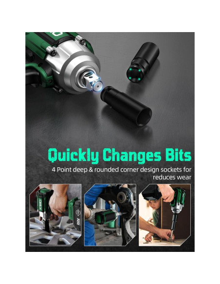 Llave de Impacto Inalámbrica KIMO 1/2" 550N.m 3000RPM Llave de Impacto Inalámbrica KIMO 1/2" 550N.m 3000RPM